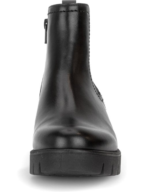 Bottines  en cuir lisse - Kiabi