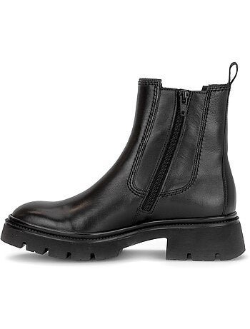 Bottines en cuir lisse