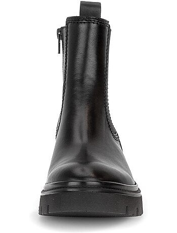 Bottines en cuir lisse