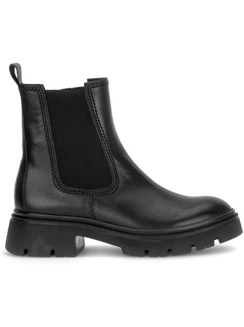 Bottines  en cuir lisse - Kiabi