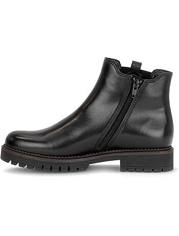 Bottines en cuir lisse