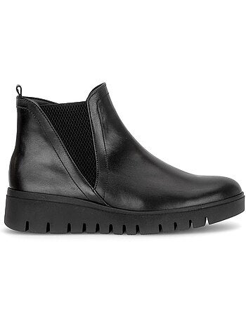 Bottines en cuir lisse