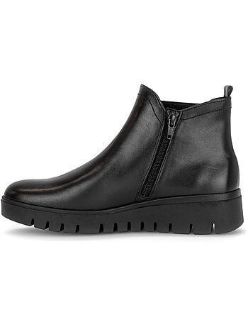 Bottines en cuir lisse