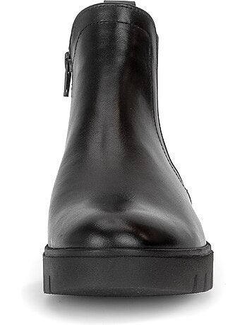Bottines en cuir lisse