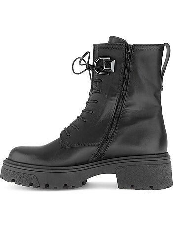 Bottines en cuir lisse