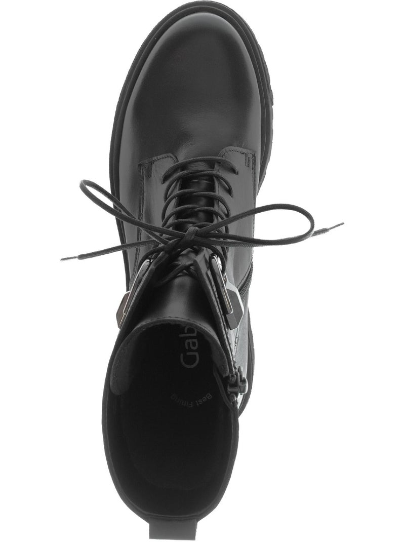Bottines  en cuir lisse Noir Noir - Kiabi