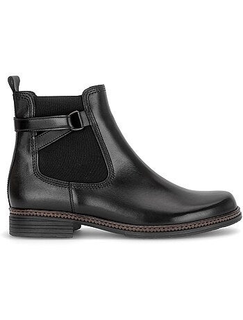 Bottines en cuir lisse