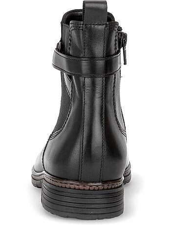 Bottines en cuir lisse