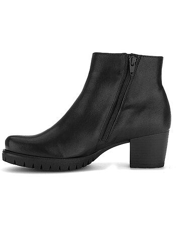Bottines en cuir lisse