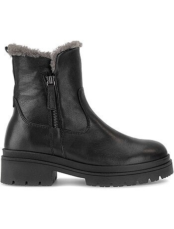 Bottines en cuir lisse