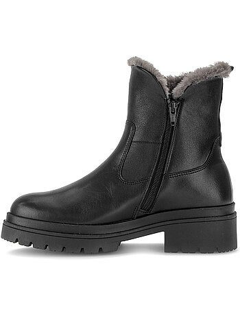 Bottines en cuir lisse