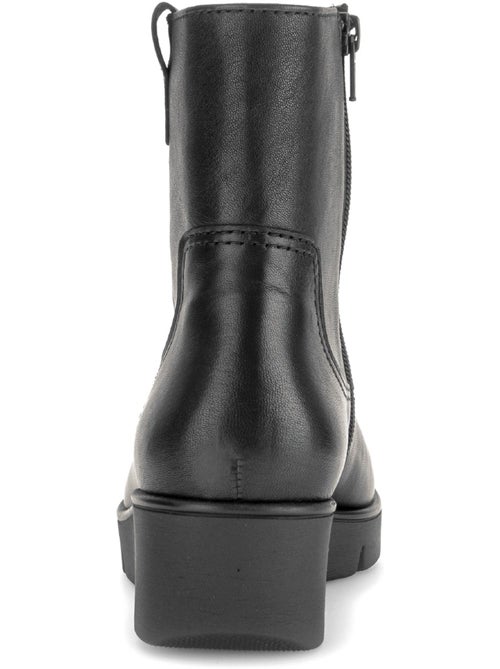 Bottines  en cuir lisse - Kiabi