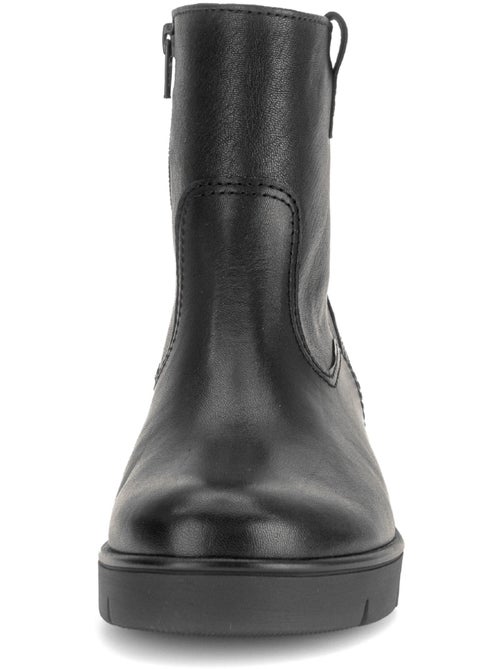 Bottines  en cuir lisse - Kiabi