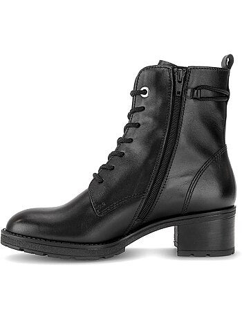 Bottines en cuir lisse