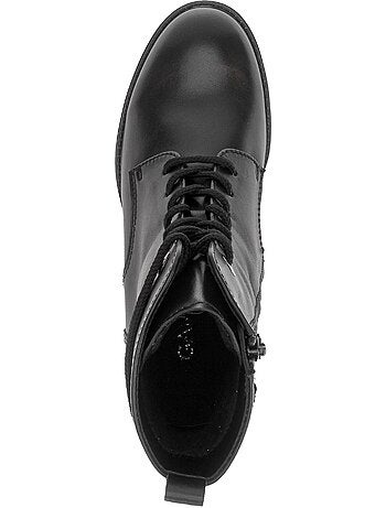 Bottines en cuir lisse