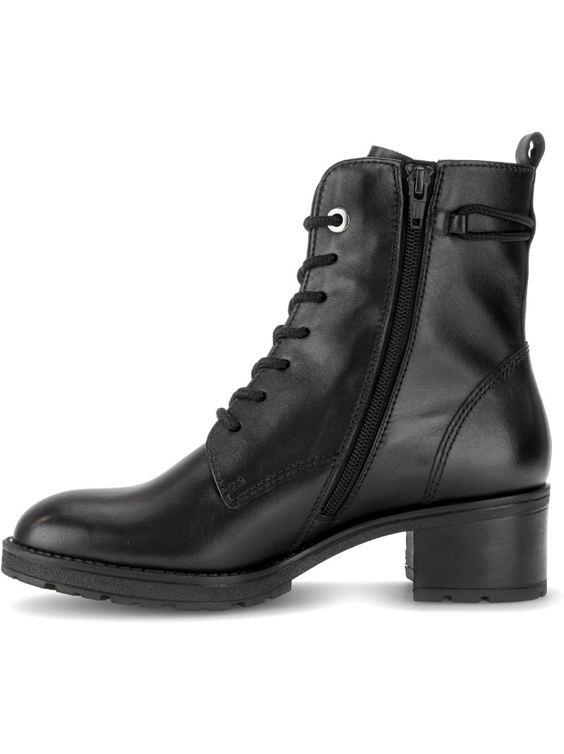 Bottines  en cuir lisse Noir Noir - Kiabi