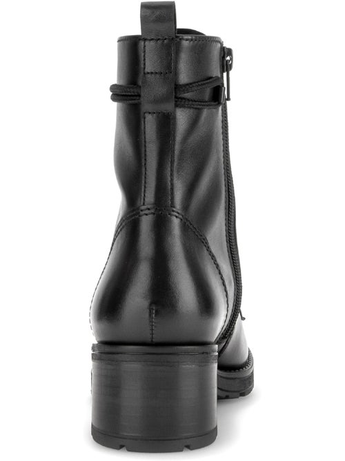 Bottines  en cuir lisse - Kiabi