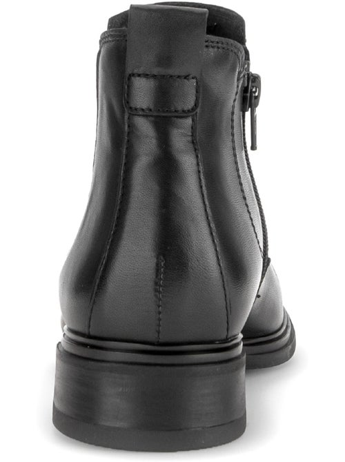 Bottines  en cuir lisse - Kiabi