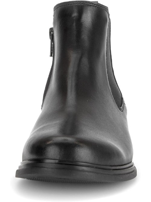 Bottines  en cuir lisse - Kiabi