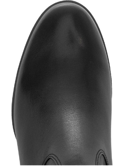 Bottines  en cuir lisse - Kiabi
