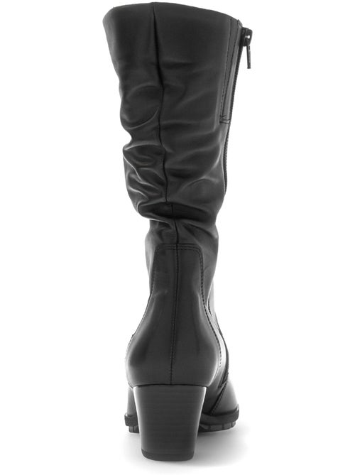 Bottines  en cuir lisse - Kiabi