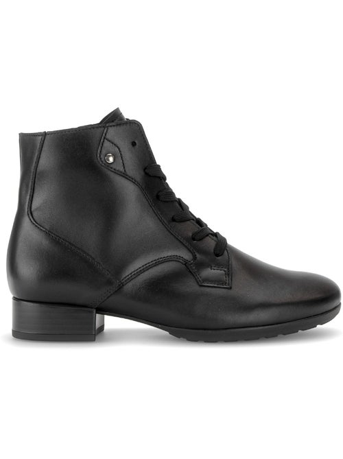 Bottines  en cuir lisse - Kiabi