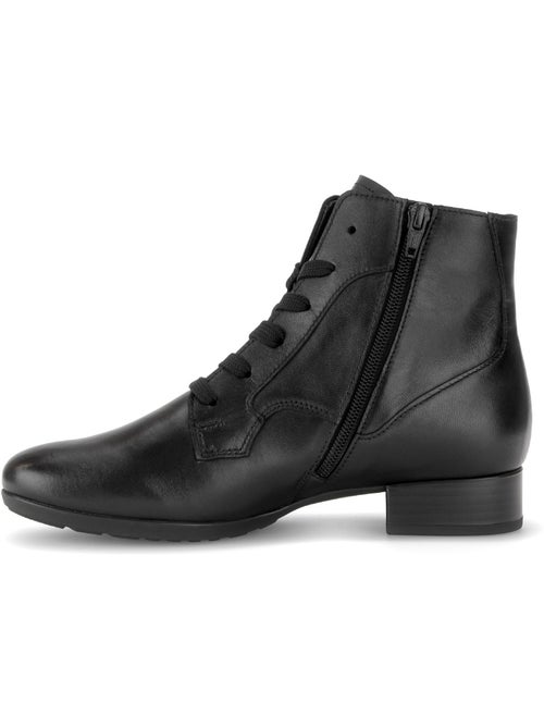 Bottines  en cuir lisse - Kiabi