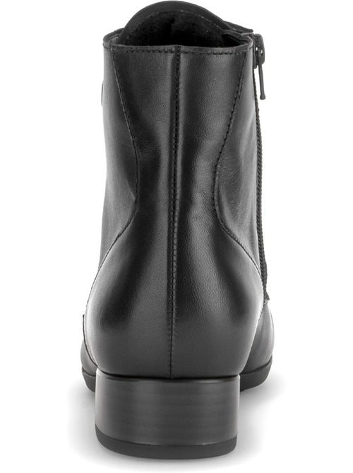 Bottines  en cuir lisse - Kiabi