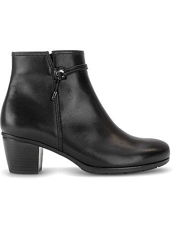 Bottines en cuir lisse