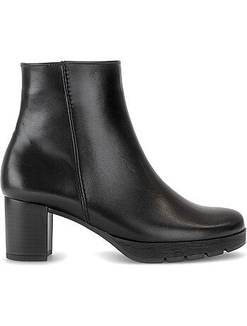 Bottines en cuir lisse