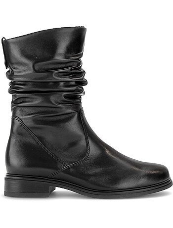 Bottines en cuir lisse