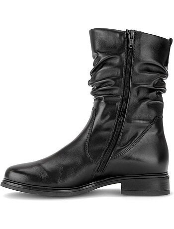 Bottines en cuir lisse