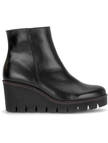 Bottines en cuir lisse