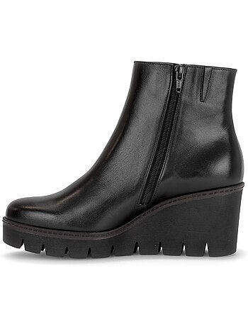 Bottines en cuir lisse