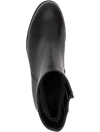 Bottines en cuir lisse