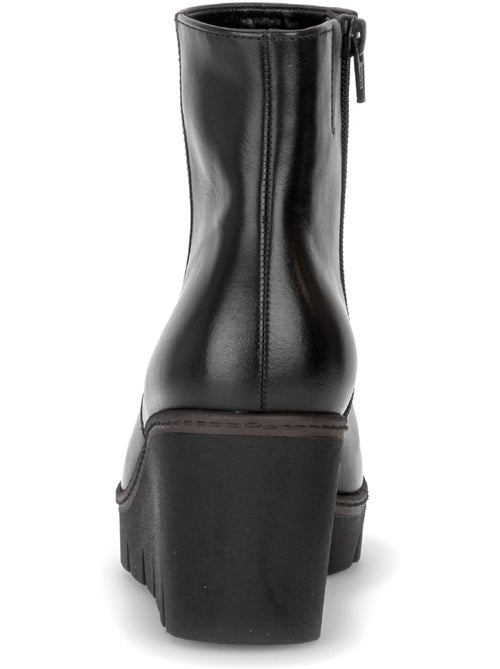Bottines  en cuir lisse - Kiabi