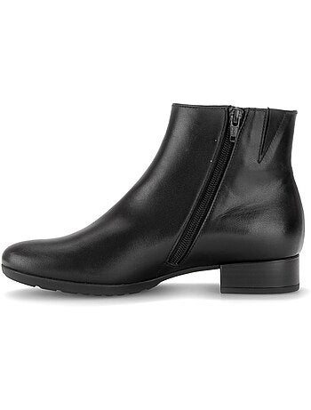 Bottines en cuir lisse
