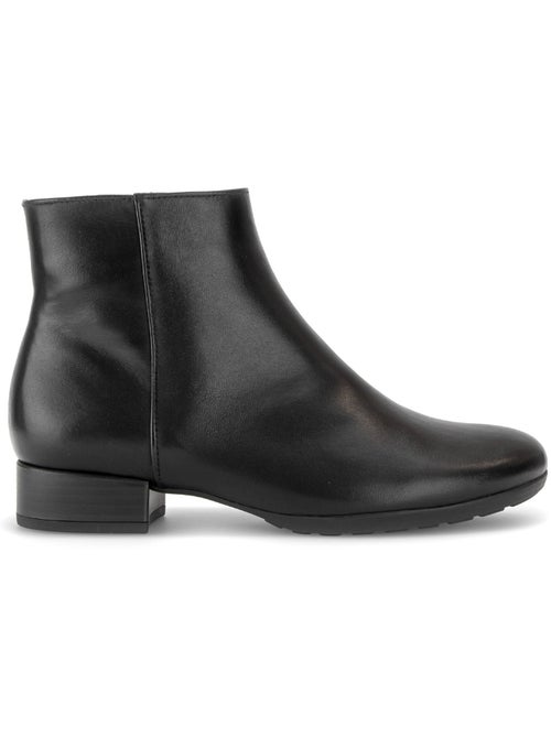 Bottines  en cuir lisse - Kiabi