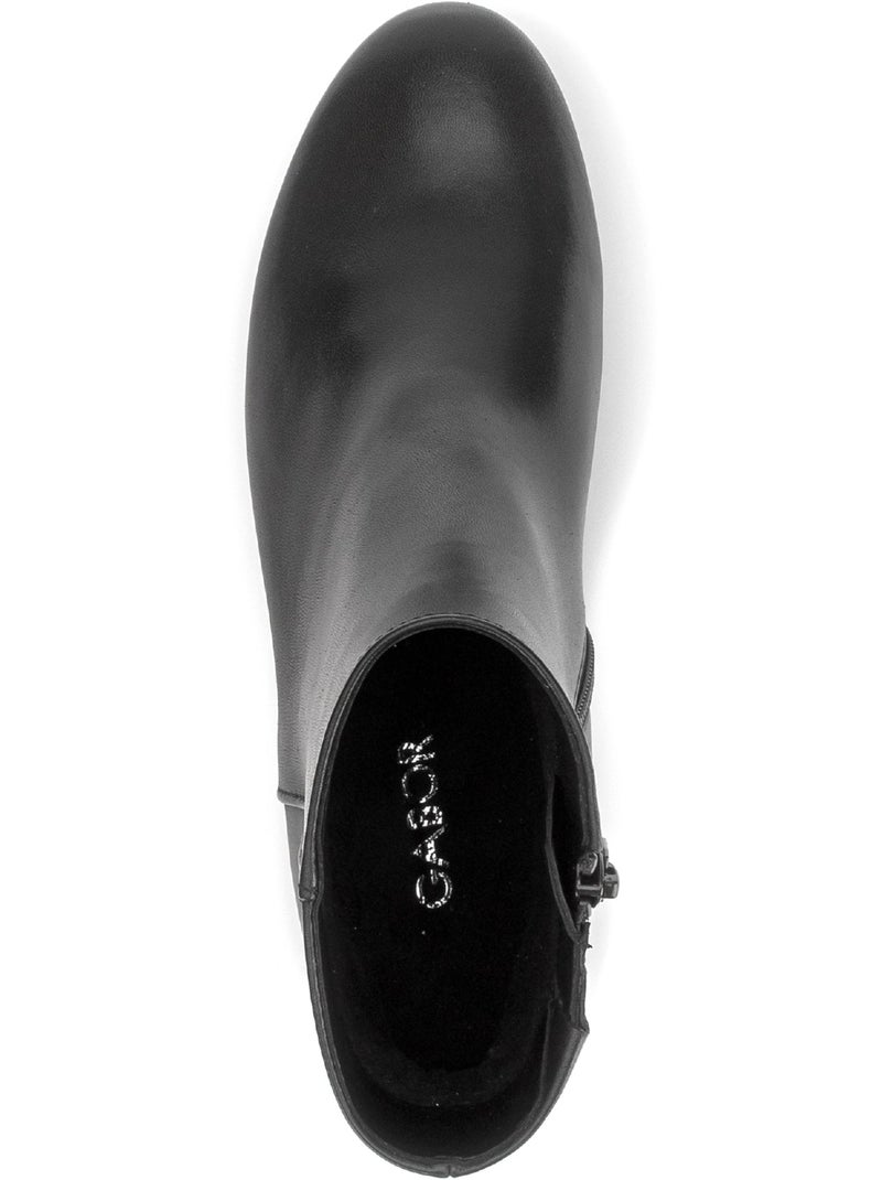 Bottines  en cuir lisse Noir Noir - Kiabi