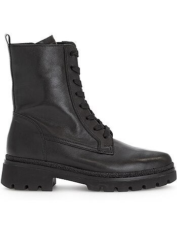 Bottines en cuir lisse