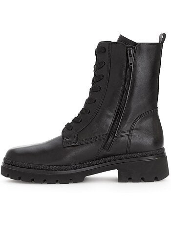Bottines en cuir lisse