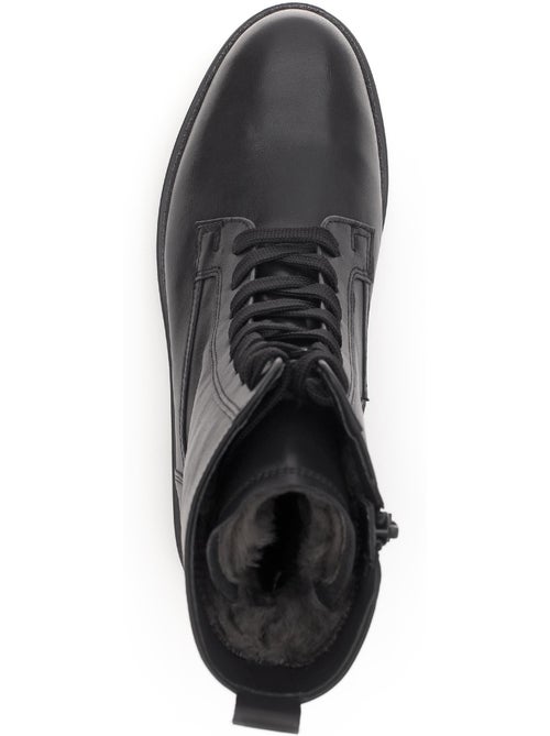 Bottines  en cuir lisse - Kiabi