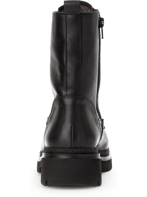 Bottines  en cuir lisse - Kiabi