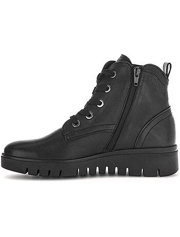 Bottines en cuir lisse