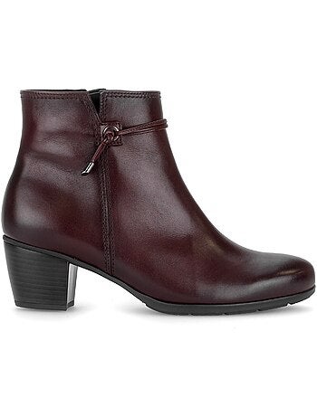 Bottines en cuir lisse
