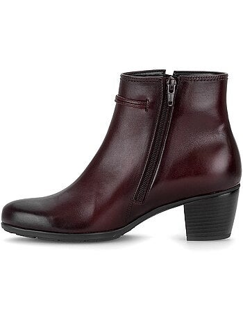 Bottines en cuir lisse