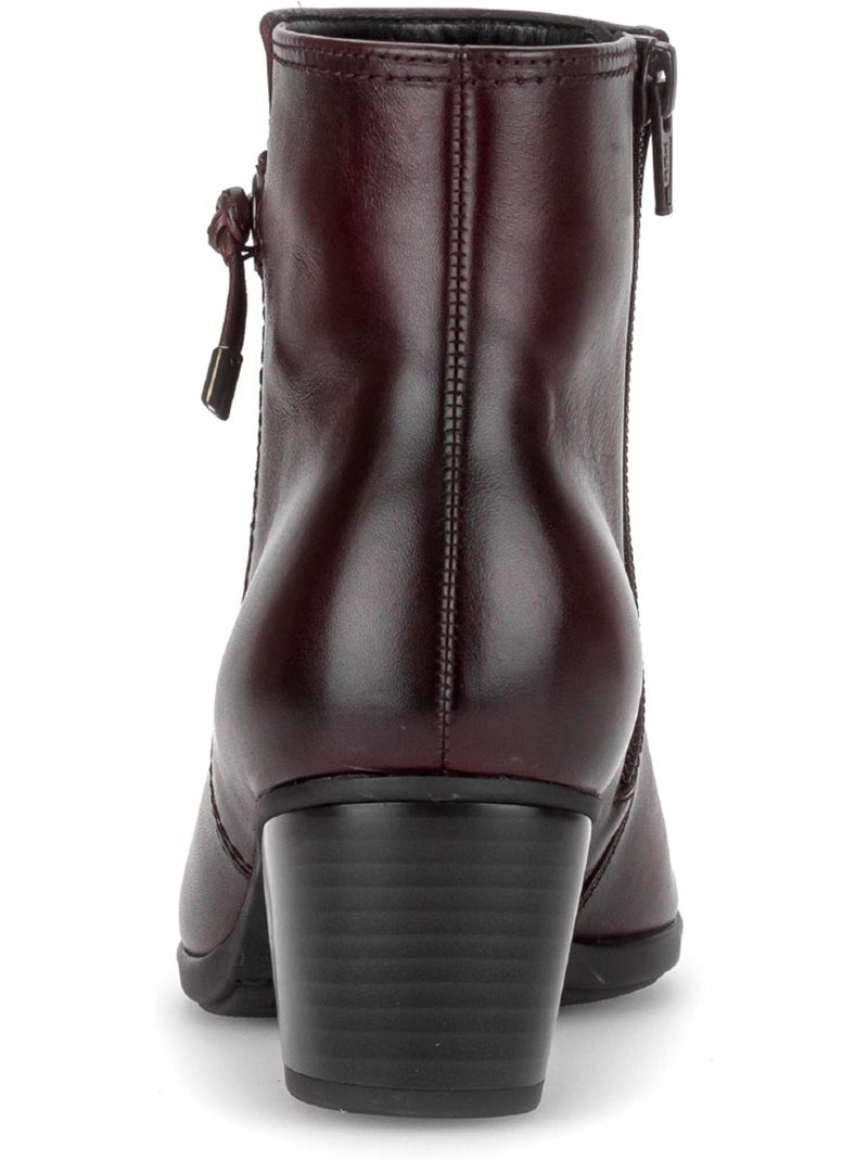 Bottines  en cuir lisse Rouge - Kiabi