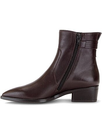 Bottines en cuir lisse