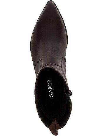 Bottines en cuir lisse