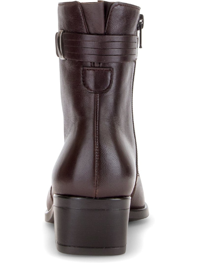 Bottines  en cuir lisse Rouge - Kiabi
